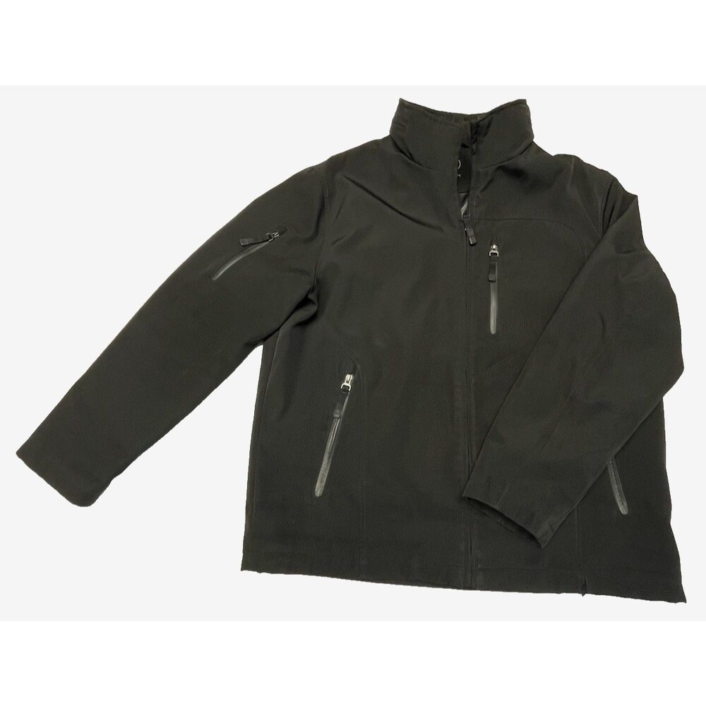 Tumi  T-Tech Black Jacket Hidden Hood Full Zip Pockets Men's Size Large